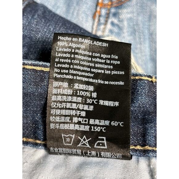 VTG Southpole Shorts Mens Size 46 Blue Denim Distressed Raw Hem Baggy Grunge - Picture 5 of 10